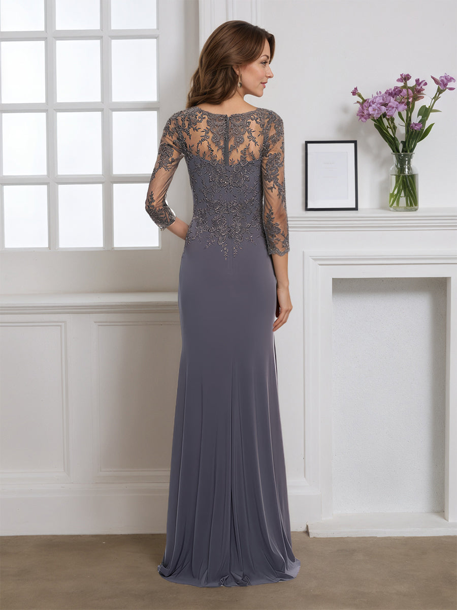 Cicinia Stormy Mother Of The Bride Dress Long Sheath Dress With Appliques Lace
