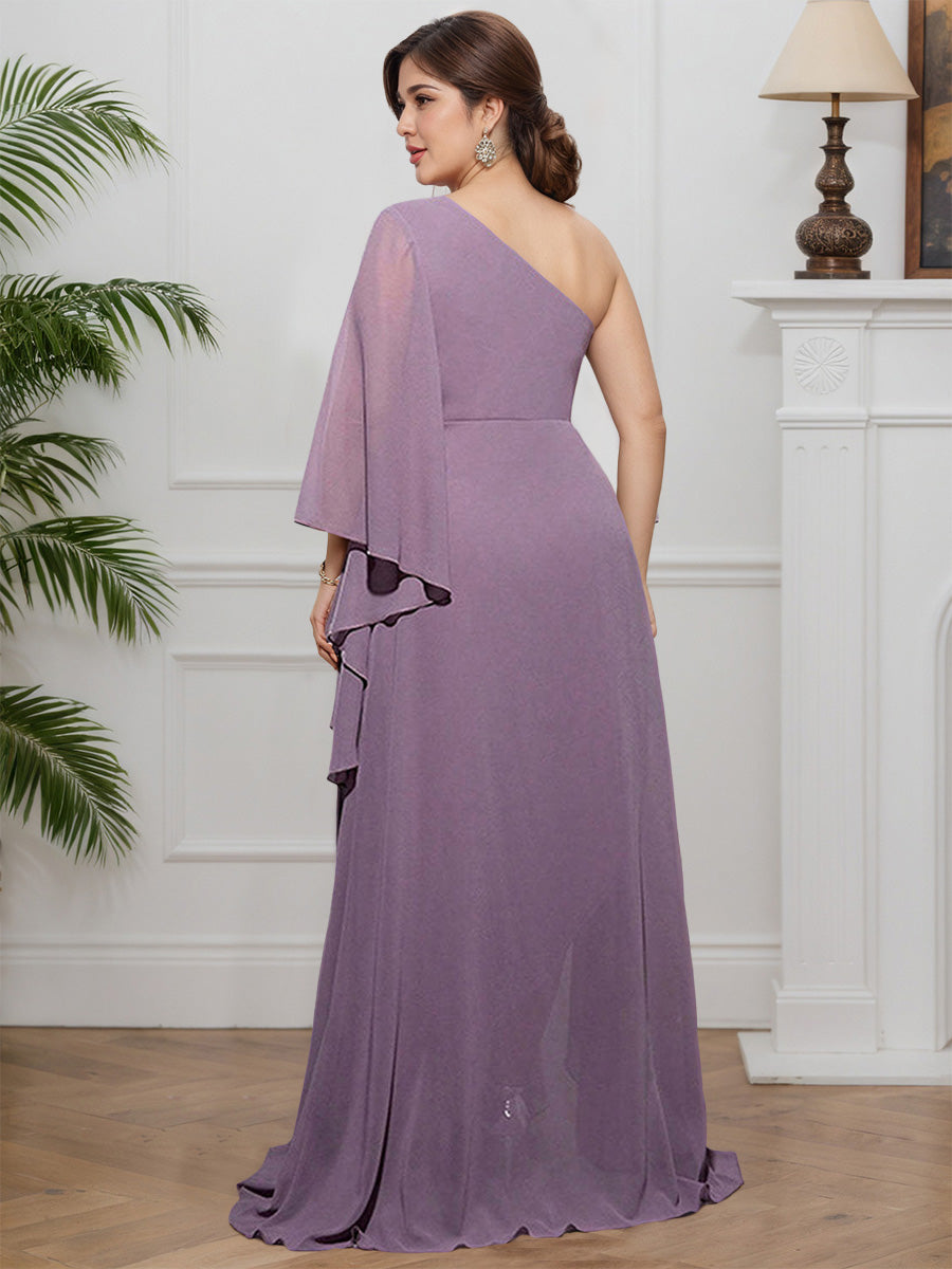 Cicinia Wisteria Mother Of The Bride Dress Long Chiffon One Shoulder A-line Evening Dresses