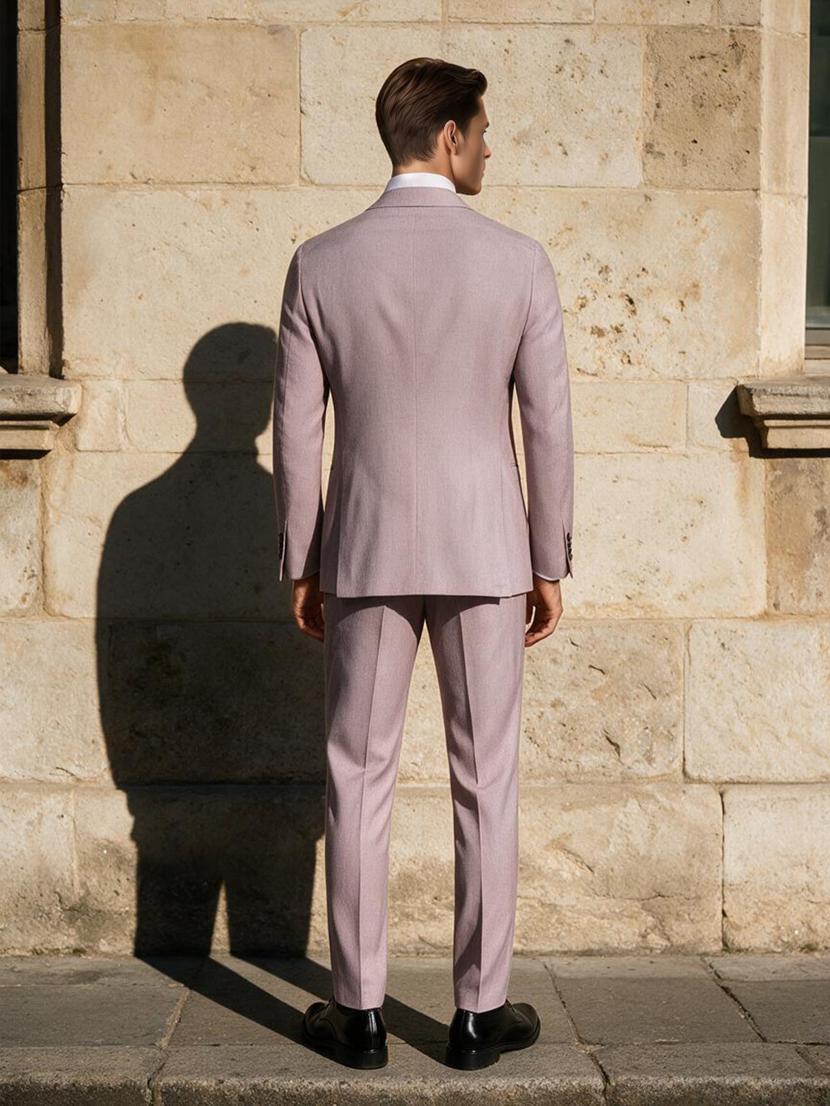 Cicinia Pretty Solid Single Breasted Notch Lapel 2 Pieces Wisteria Men's Suits