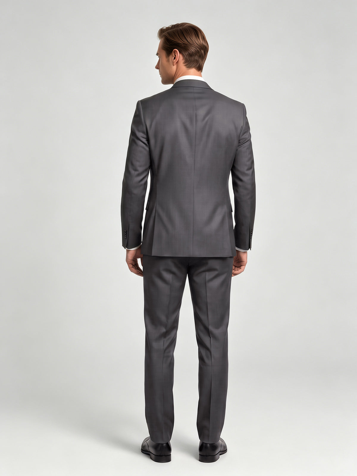 Cicinia 3 Pieces Suit Silver Men's Suits Plain Notch Lapel Modern Fit Formal Business Attire