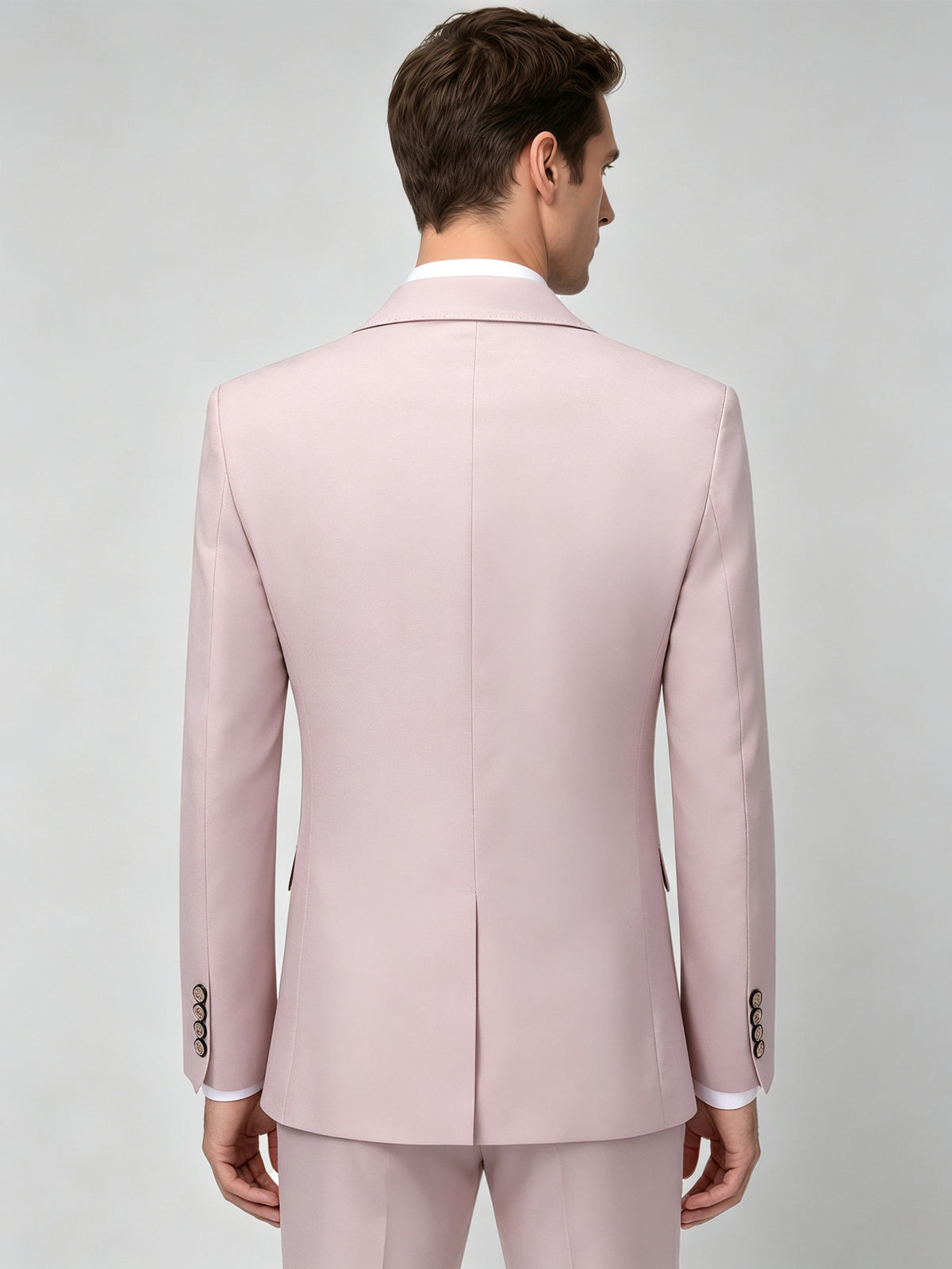Cicinia Pink Men's Suits Elegant 3 Pieces Formal Suit Peak Lapel Double Breasted Vest