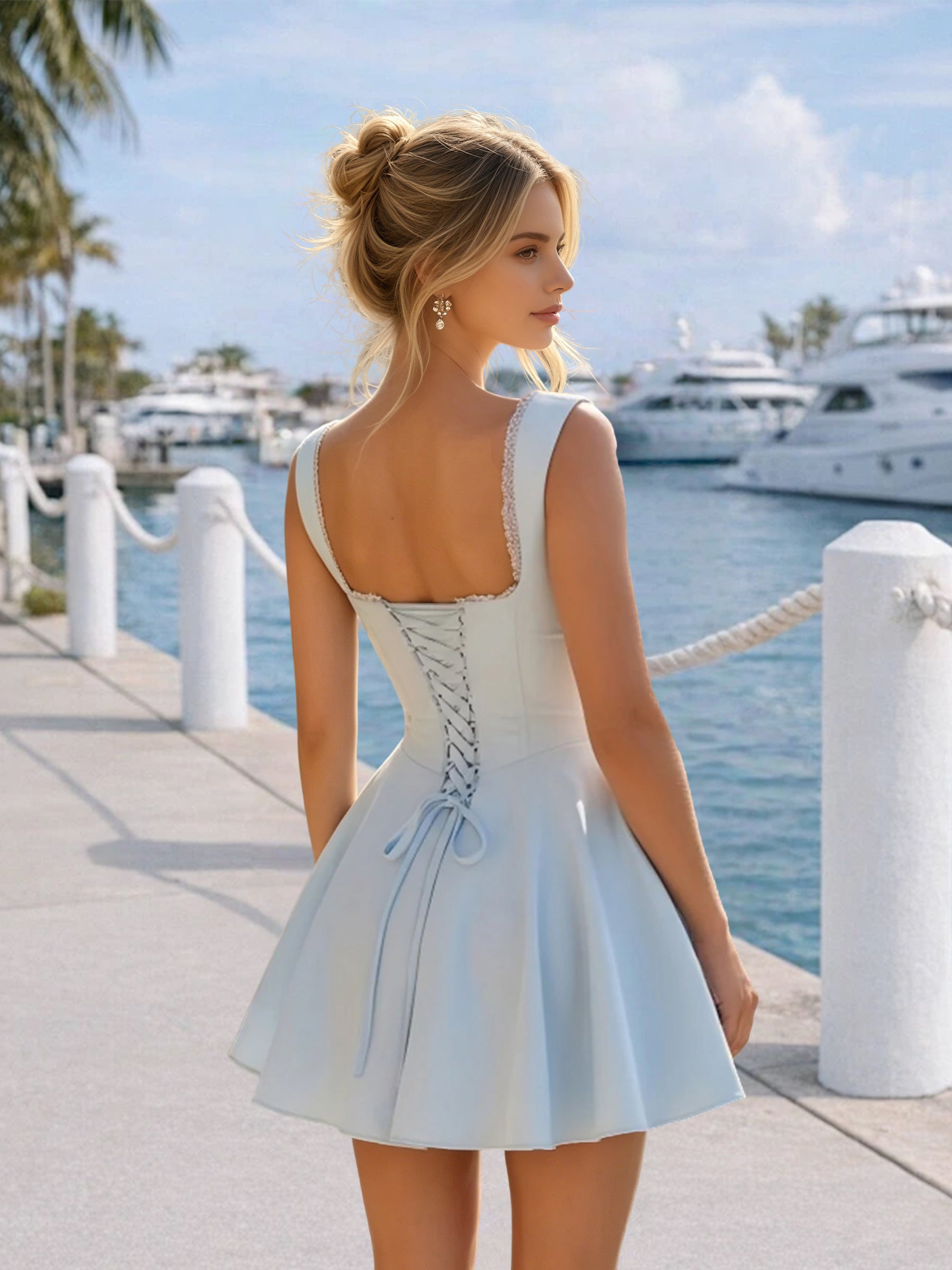 Cicinia Elegant Mist Homecoming Dresses Short A-line Mini Length Party Dress