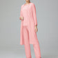 3 Pieces Chiffon Long Sleeves Mother Of The Bride Dress Pants Suits