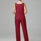 3 Pieces Chiffon Long Sleeves Mother Of The Bride Dress Pants Suits