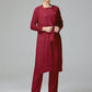3 Pieces Chiffon Long Sleeves Mother Of The Bride Dress Pants Suits