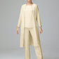 3 Pieces Chiffon Long Sleeves Mother Of The Bride Dress Pants Suits