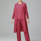 3 Pieces Chiffon Long Sleeves Mother Of The Bride Dress Pants Suits