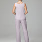 3 Pieces Chiffon Long Sleeves Mother Of The Bride Dress Pants Suits