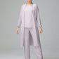 3 Pieces Chiffon Long Sleeves Mother Of The Bride Dress Pants Suits