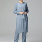 3 Pieces Chiffon Long Sleeves Mother Of The Bride Dress Pants Suits