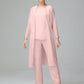 3 Pieces Chiffon Long Sleeves Mother Of The Bride Dress Pants Suits
