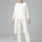 3 Pieces Chiffon Long Sleeves Mother Of The Bride Dress Pants Suits