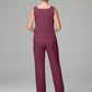3 Pieces Chiffon Long Sleeves Mother Of The Bride Dress Pants Suits