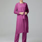 3 Pieces Chiffon Long Sleeves Mother Of The Bride Dress Pants Suits