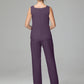 3 Pieces Chiffon Long Sleeves Mother Of The Bride Dress Pants Suits