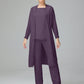 3 Pieces Chiffon Long Sleeves Mother Of The Bride Dress Pants Suits