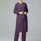 3 Pieces Chiffon Long Sleeves Mother Of The Bride Dress Pants Suits