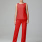 3 Pieces Chiffon Long Sleeves Mother Of The Bride Dress Pants Suits