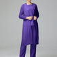 3 Pieces Chiffon Long Sleeves Mother Of The Bride Dress Pants Suits
