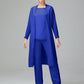 3 Pieces Chiffon Long Sleeves Mother Of The Bride Dress Pants Suits