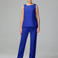 3 Pieces Chiffon Long Sleeves Mother Of The Bride Dress Pants Suits