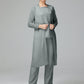 3 Pieces Chiffon Long Sleeves Mother Of The Bride Dress Pants Suits