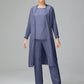 3 Pieces Chiffon Long Sleeves Mother Of The Bride Dress Pants Suits
