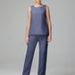 3 Pieces Chiffon Long Sleeves Mother Of The Bride Dress Pants Suits