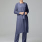 3 Pieces Chiffon Long Sleeves Mother Of The Bride Dress Pants Suits