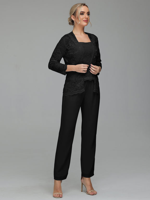 Floral Chiffon Mother of the Bride Dress Pant Suits | Cicinia