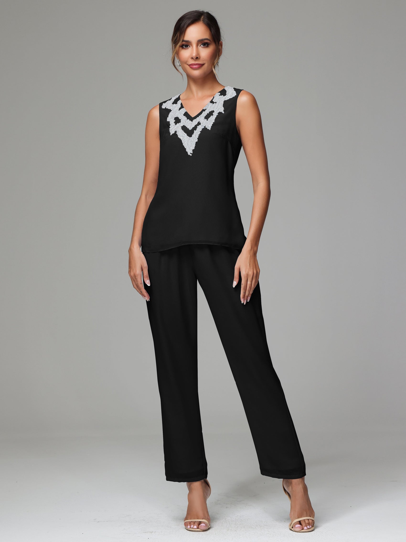 Cicinia Orchid Mother Of The Groom Dress Long Lace Chiffon A-line Tea Length Color Block Long Sleeves
