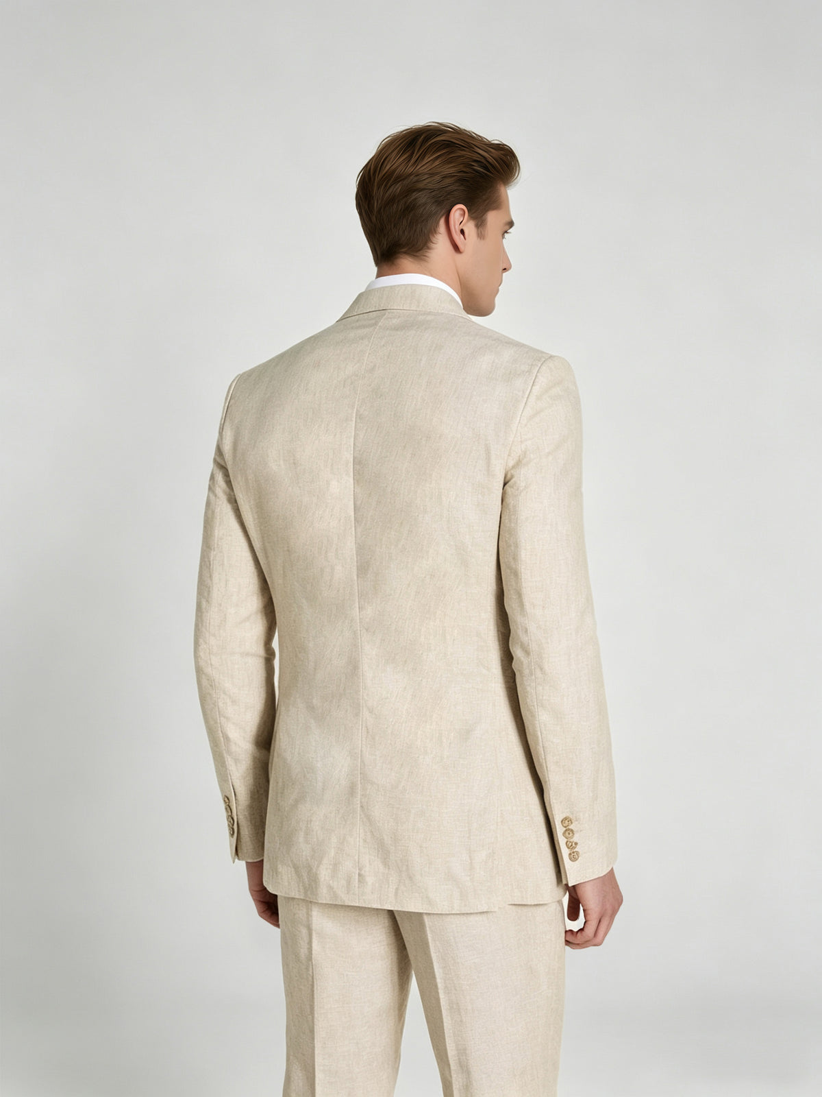 Cicinia 3 Pieces Suit Notch Lapel Single Breasted Jacket V Neck Vest Straight Leg Trousers Men's Suits