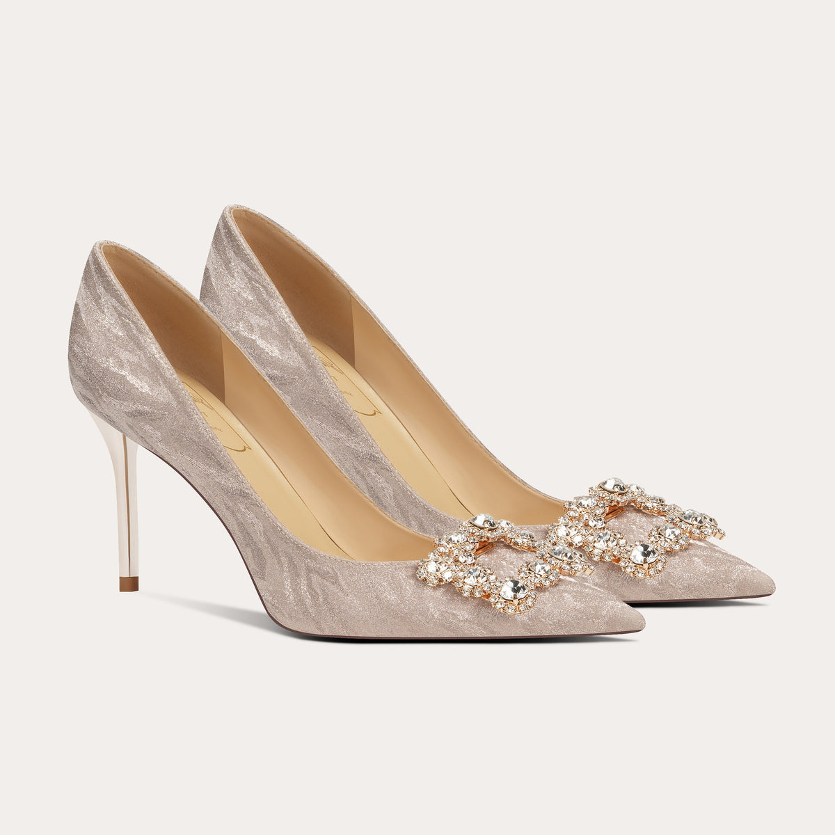 Square Buckle Diamond Point Toe High Heels Women's Party Shoes