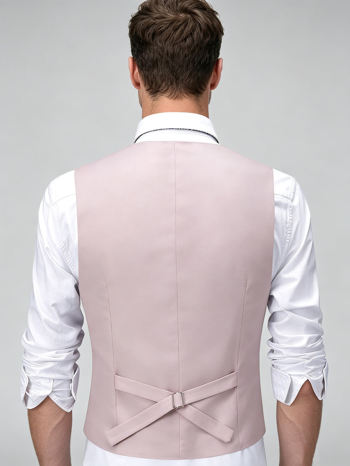 Cicinia Pink Men's Suits Elegant 3 Pieces Formal Suit Peak Lapel Double Breasted Vest