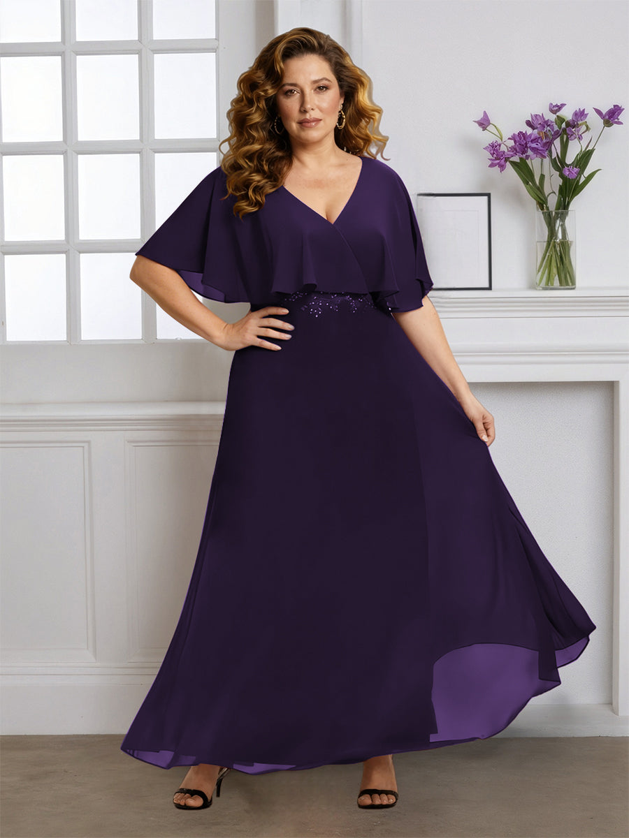 affordable purple bridesmaid dresses Sheath V Neck Chiffon Sleeveless Purple Bridesmaid Dresses