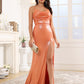 Backless Spaghetti Straps Long Prom Dress With Slit