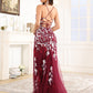 Spaghetti Straps Lace Appliques Tulle Long Prom Dress