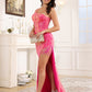 One Shoulder Sequins Prom Dress With Slit