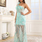 One Shoulder Lace Up Sequins Mermaid Prom Dress