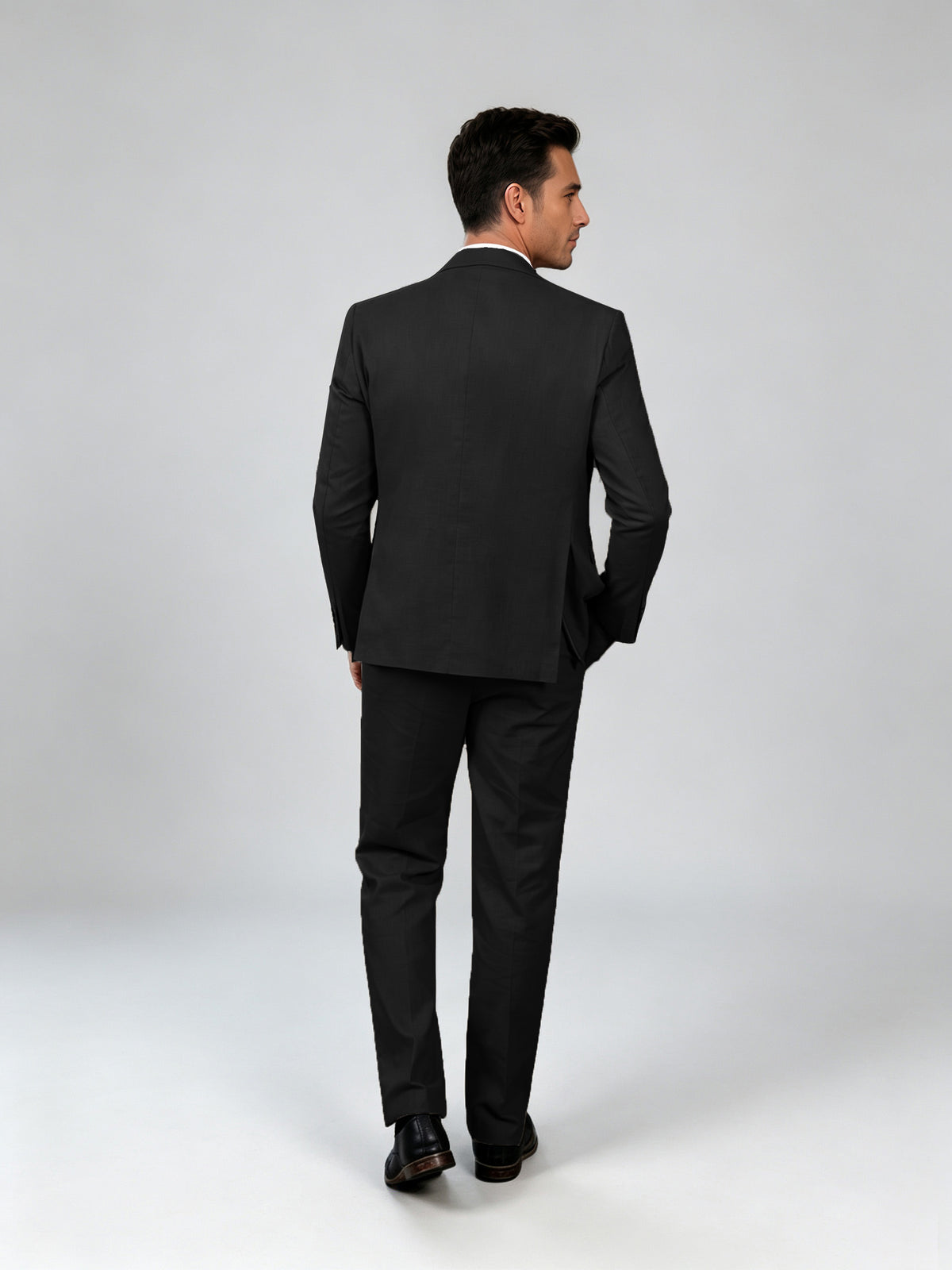 Cicinia Black Men's Suits 3 Pieces Suit Notch Lapel Formal Attire Matching Vest Jacket Pants