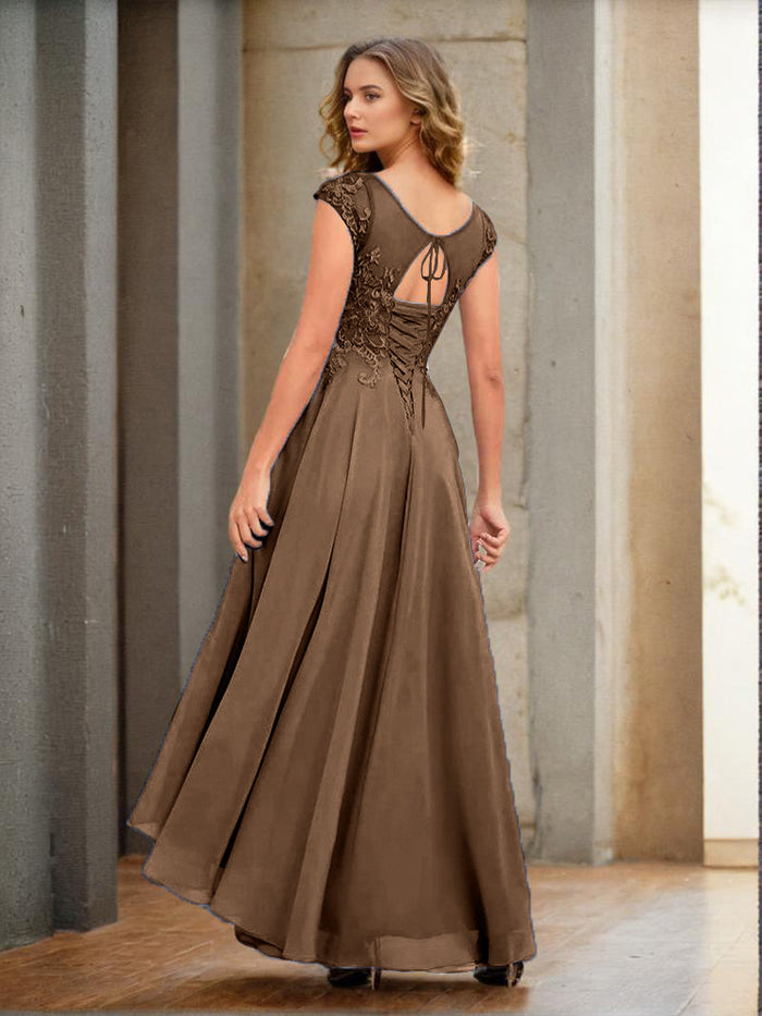 A-Line/Princess V-Neck Appliques Chiffon Mother of the Bride Dresses with Jacket main image 1