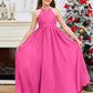 Halter Floor-Length Chiffon Junior Bridesmaid Dress