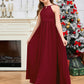 Halter Floor-Length Chiffon Junior Bridesmaid Dress