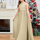 Halter Floor-Length Chiffon Junior Bridesmaid Dress