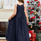 Halter Floor-Length Chiffon Junior Bridesmaid Dress