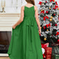 Halter Floor-Length Chiffon Junior Bridesmaid Dress