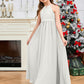 Halter Floor-Length Chiffon Junior Bridesmaid Dress