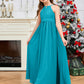 Halter Floor-Length Chiffon Junior Bridesmaid Dress