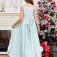 Halter Floor-Length Chiffon Junior Bridesmaid Dress