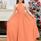 Halter Floor-Length Chiffon Junior Bridesmaid Dress